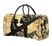 African Women Foldable Travel Duffle Bag Waterproof Sports Gym Bag with Shoulder Straps