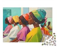 African Women Gathering 1000 Piece Jigsaw Puzzles for Adults in Vibrant Colours Colourful Jigsaws As An Aesthetic Jigsaw Puzzle for Home Decor Puzzle 70x50cm/1000pcs