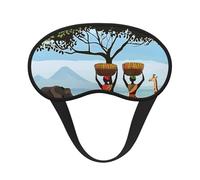 African Women in Mountain Landscape Blackout Sleep Mask - Soft Adjustable Eye Mask for Full Light Blocking, Deep Sleep, Travel & Relaxation