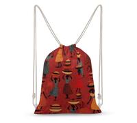 African Women Men Drawstring Bags Backpack 30x40cm