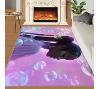 African Women Rugs for Living Room, 60x110cm Dreamy Bubbles Rug Machine Washable Pink and Purple Art Non Slip Area Rug Soft Short Pile Floor Carpet for Bedroom Dining Room Office