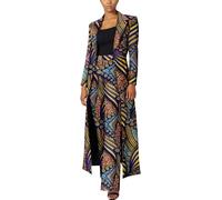 African Women Set 2 Piece Suit Traditional Long Sleeve Jacket Coat and Pants Ankara Print Office Business Causal Wear, 359x, XXL