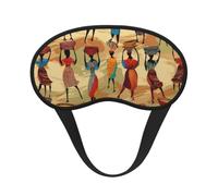 African Women Sleep Mask for Women Men Soft Blackout Eye Mask | Ethnic Eye Cover for Sleeping Adjustable Strap Travel Blindfold for Home Office