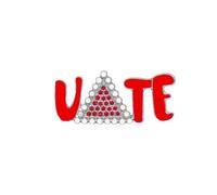 African Women Sorority Triangle VOTE Delta Brooch Pin Gifts Greek Letters jewelry