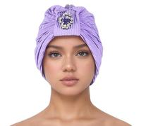 African Women Turban Caps Beanie - Women's Solid Color Head Scarf, Turban, Headwear, Chemo Beanie Scarf, Headwear for Cancer, Chemo, Hair Loss