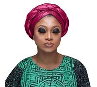 African Women Turban Pre-Tied Twisted Braid Head Wrap Hat Beanie Headwraps Chemo Cancer Cap Islamic Prayer Turban Muslim Hat Hot Pink Clearance