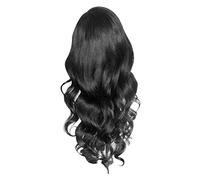 African Women Wig with Small Curly Hair Can Be Straightened Bent (Black, One Size)