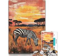 African Zebra 1000 Piece Jigsaw Puzzles for Teenagers,Learning Educational Toys Family Games Unique Birthday And Gifts 38x26cm