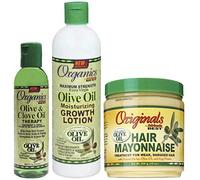 Africa's Best Organics Olive & Clove Oil Therapy, Groth Lotion and Hair Mayonnaise (Set of 3)
