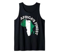 Africa's Finest Map Flag Green White for Africa Day Tank Top