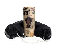 AFRIKI African Net Sponge - Exfoliating Body Scrubber, Black Owned & Rooted in Africa, All Skin Types | 45 in Long (Black)