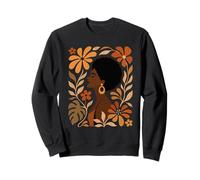 Afro African American Woman Melanin Pride Boho Summer Floral Sweatshirt