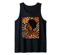 Afro African American Woman Melanin Pride Boho Summer Floral Tank Top