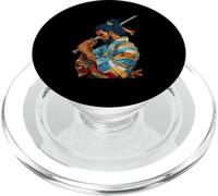 Afro American Samurai Anime Cartoon Japanese Bushido Warrior PopSockets PopGrip for MagSafe