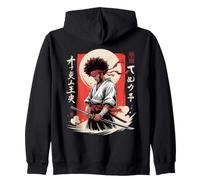 Afro American Samurai Anime Japanese Bushido Warrior Zip Hoodie