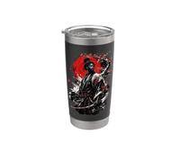 Afro American Samurai Warrior Cherry Blossom Otaku Stainless Steel Insulated Tumbler