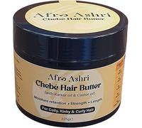 Afro Ashri Chebé Hair Butter with Karkar Oil & Castor Oil, Moisture Retention, Strength, Length, for Coily Kinky & Curly Hair, 225g