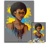 Afro Back Guy Goggles Jigsaw Puzzles for Adults 1000 Piece Wooden Jigsaw Challenging Brain Teaser for Teenagers Family Fun Interactive Game 1000 PCS(75x50cm)