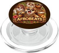 Afro Beats Music Rhythmic Capybara Shiba-Inu Cat Design PopSockets PopGrip for MagSafe