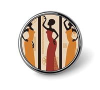 Afro Black Woman Classic African American Women Round Brooch Pin, Unisex Smooth Lapel Tie Pin, Lightweight Badge Jewelry Crafts Decor for Costume Accessory Men Women