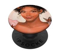 Afro Bloom Aesthetic Monarch Butterfly Natural Beauty Art PopSockets Adhesive PopGrip