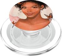 Afro Bloom Aesthetic Monarch Butterfly Natural Beauty Art PopSockets PopGrip for MagSafe