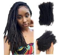 Afro Bulk Human Hair, Soft Bulk Curly Braiding Hair, Natural Human Braiding, Afro Twist for Dreadlock Repair Twist, 14 Inch