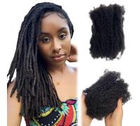 Afro Bulk Human Hair Soft Bulk Curly Braiding Hair Natural Human Braiding Afro Twist for Dreadlock Repair Twist 14 Inch