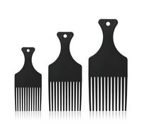 Afro Comb, 3 Pcs Afro Hair Comb Black Plastic Afro Hair Comb 3 Sizes Afro Combs Set Black Plastic Hair Pick Comb Afro Hair Com/b Hair Wide Tooth Comb Wide Tooth Plasti/c Afro Pick