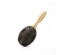 Afro Comb Bamboo Hair Brush Salon Tools Round Boar Bristles Bamboo Comb Massage Hair Comb for Girls Hair Beauty Care Comb(Boar bristles)