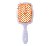 Afro Comb Wide Teeth Air Cushion Comb Wet Dry Hair Detangling Scalp Massage Comb Hair Brush Salon Women Hairdressing Tool Comb(White Orange)