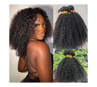 Afro Curly Bundles Brazilian 1/3 Afro Kinky Human Hair Bundles 8-24" Hair Extensions Curly Human Hair Weave For Women(20 20 20)