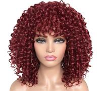 Afro Curly Wigs, African Hairpieces, Synthetic Fibre Headpiece for Women, Cosplay, Events and Everyday Use