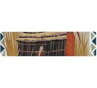 Afro Decor DecorativeTin Sign,Native African Lady Carrying A Pot Traditional Ethnic Savannah Life Artful Graphic 40x10 cm Notice Sign for Indoor Outdoor Yard Street Signs