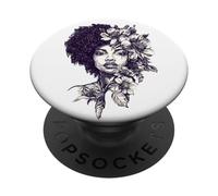 Afro Girl Black Lady beautiful Woman Graphic Novel African PopSockets Adhesive PopGrip