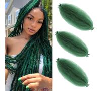 Afro Hair Extensions 20 Inch 3 Packs Pre Sponge Elastic Afro Hair Extensions for Black Women (20 inch, Green)