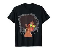 Afro Hair Jamaican Flag Shirt Women Black Melanin Jamaica T-Shirt