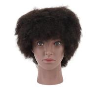 Afro Hair Mannequin Head Afro Cosmetology Doll Head Afro Mannequin Head Human Hair Black Skin Resin PVC Realistic African Curly Cosmetology Mannequin Head