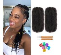Afro Human Hair for Dreadlock Extensions Repair Curls Twist Braids Natural Braiding Hair Can Be Bleached and Dyed 30g per Bundle Total (10 Inch Natural
