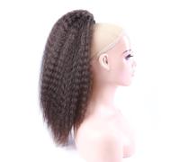 Afro Kinky Curl Drawstring Ponytail,Low Temperature Fiber Deep Curly Fluffy Draw String Ponytails for Daily Use Hair Extension for Daily Use(Light Brown,30inch)