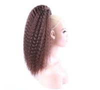 Afro Kinky Curl Drawstring Ponytail,Low Temperature Fiber Deep Curly Fluffy Draw String Ponytails for Daily Use Hair Extension for Daily Use(33,28inch)