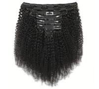 Afro Kinky Curly Clip In Hair Virgin Remy 100% Human Hair 8pcs 120g/set Natural Color(20inches)