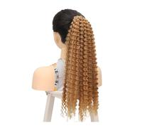 Afro Kinky Curly Coily Natural Hairstyle For Black Women Synthetic Short Hair Extension Ponytail (20 inch) for Daily Use(27)