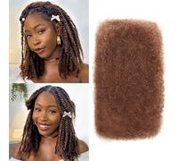Afro Kinky-Curly Human Hair Bulk Dreadlock Extensions Marley Twist Hair Human Hair Extensions Human Braiding Hair Extensions Afro Kinkyhair for Braiding (#4, 16 Inch(Pack of 1))