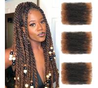 Afro Kinky Curly Synthetic Hair 3 Packs Marley Twist for Dreadlocks and Spring Hair Bulk (T/30#, 16")