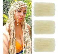 Afro Kinky Curly Synthetic Hair Bulk 3 Packs Marley Twist Hair Bulk for Dreadlock Extensions Spring Afro Twist Hair Bulk for Mini Twist Repair Locs (613#, 12 Inches)