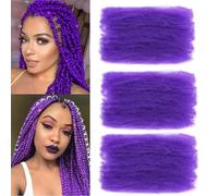Afro Kinky Curly Synthetic Hair Bulk 3 Packs Marley Twist Hair Bulk for Dreadlock Extensions Spring Afro Twist Hair