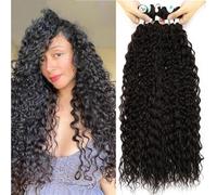 Afro Kinky Curly Synthetic Hair Bundles Soft Water Wave Organic Fake Hair Extensions Long Curls For Full Head 1 28inches 70cm#9 pcs