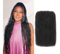 Afro Kinkys 18 Inch Soft 4C Afro Curly Human Hair Extensions for Twisted Dreadlocks Extensions Repair Locks Natural Black 50g 1 Pack (1B 18")