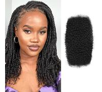 Afro Kinkys Bulk 100% Human Hair for Dreadlocks and Twist Braiding Human Hair 1 Pack 12 Inch 50 Grams Soft Afro Kinky Curly Hair Bulk for Dreads Natural Black Color